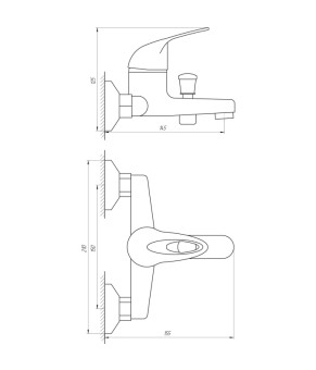 Смеситель для ванны Globus Lux Sena GLS-102