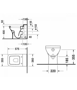 Унитаз комбинированный Duravit PURA VIDA 2132090000