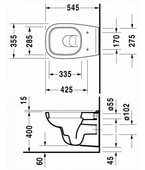 Унитаз подвесной Duravit DuraStyle Basic Rimless 45620900A1