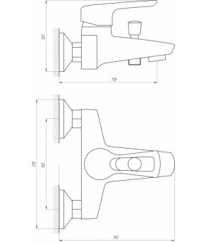 Смеситель для ванны Globus Lux SEVA GLSV-0102