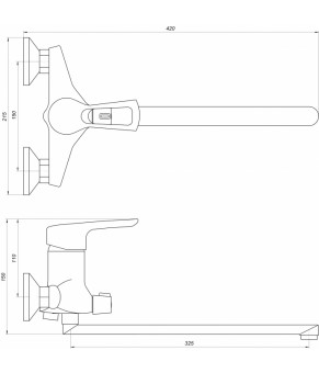 Смеситель для ванны Globus Lux SEVA GLSV-0208