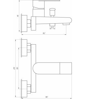 Смеситель для ванны Globus Lux SHS-102-M