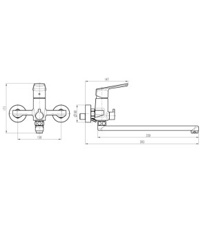 Смеситель для ванны TOPAZ LEXI TL TL21208-H57-0