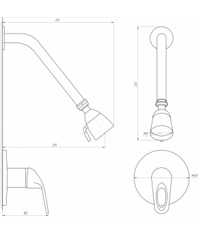 Смеситель для душа встроенный Globus Lux GLS-105S