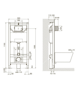 Комплект Laufen PRO Rimless + IMPRESE 3в1 H8669570000001+i8120