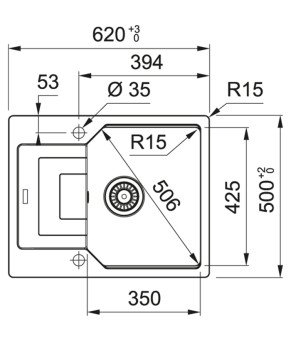 Кухонная мойка Franke Urban UBG 611-62 Фрагранит Оникс 114.0574.952