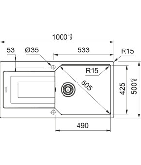Кухонная мойка Franke Urban UBG 611-100 XL Фрагранит Оникс 114.0574.931