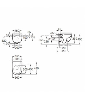 Унитаз Roca MERIDIAN Rimless A34H242000