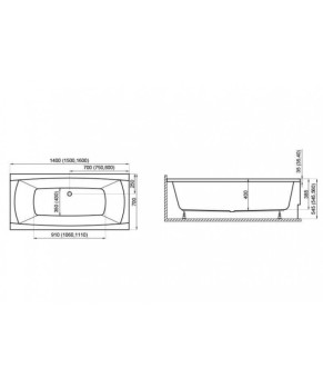 Ванна прямоугольная 150x70 Polimat Capri New 00031