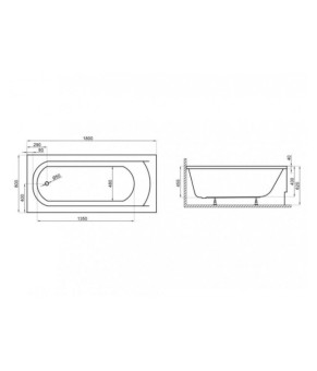 Ванна прямоугольная 180x80 Polimat Classic 00440