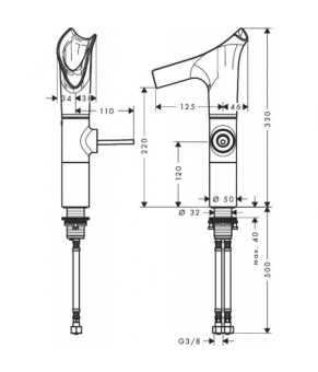Смеситель Axor Starck V 12114000