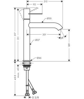 Смеситель Axor Uno 38032820