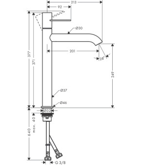 Смеситель Axor Uno 38034930