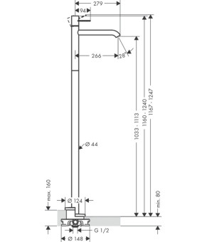Смеситель Axor Uno 38037930