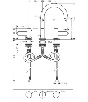 Смеситель Axor Uno 38054930