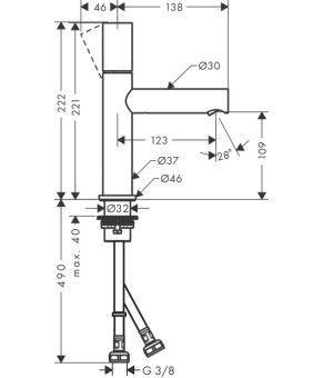 Смеситель Axor Uno 45002930