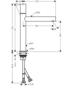 Смеситель Axor Uno 45003820