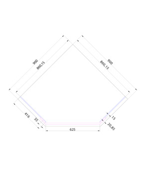 Душевая кабина ASIGNATURA Turia 90x90 39020409