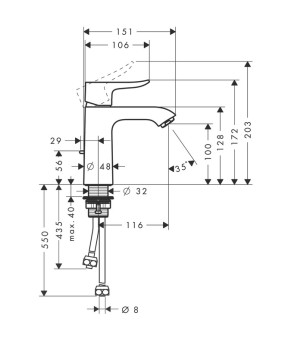 Смеситель Hansgrohe Metris 31074000