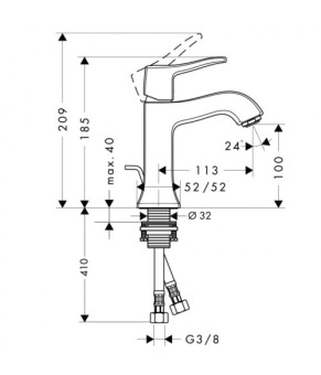 Смеситель Hansgrohe Metris Classic 31075000
