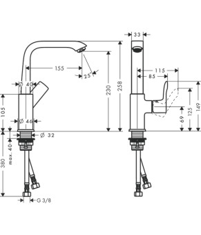 Смеситель Hansgrohe Metris 31081000