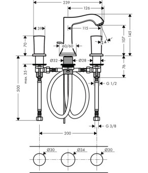 Смеситель Hansgrohe Metropol Classic 31304000