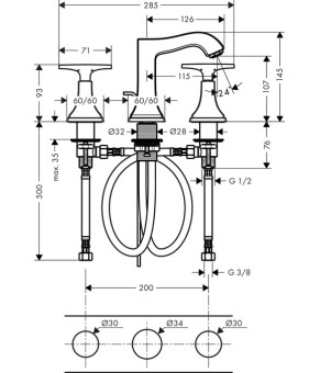 Смеситель Hansgrohe Metropol Classic 31306000