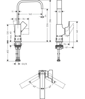Смеситель Hansgrohe Metropol 32511140