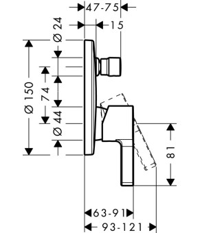 Смеситель Hansgrohe Metris S 31465000