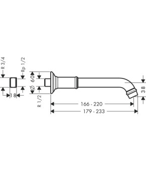 Излив для ванны Axor Montreux 16541820