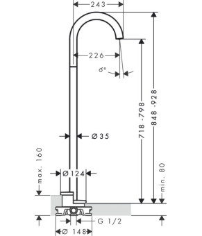 Излив на ванну Axor Uno 38412930