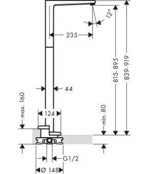 Излив на ванну Hansgrohe Metropol 32531000