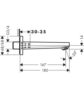 Излив на ванну Hansgrohe Metropol 32542000
