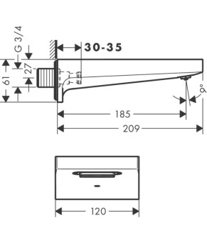 Излив на ванну Hansgrohe Metropol 32543140