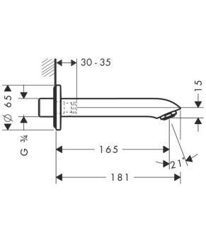 Излив на ванну Hansgrohe Metris 31494000
