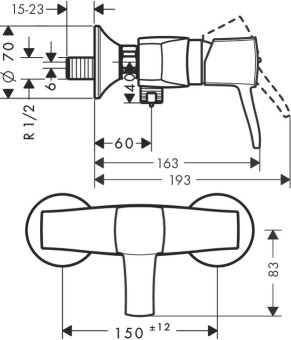 Смеситель Hansgrohe Metropol Classic 31360090