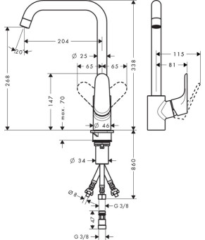 Смеситель Hansgrohe Focus 31822000