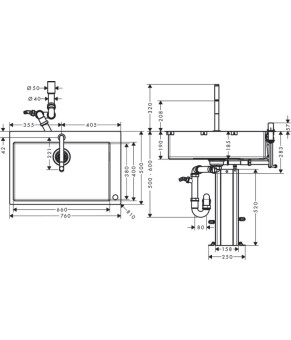 Кухонная комбинация Hansgrohe C71-F660-08 ST 43202800