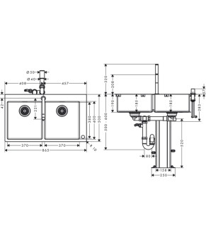 Кухонная комбинация Hansgrohe C71-F765-10 ST 43203800