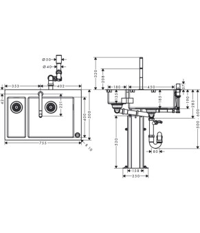 Кухонная комбинация Hansgrohe C71-F655-09 43206000