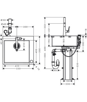 Кухонная комбинация Hansgrohe C71-F450-01 43207000