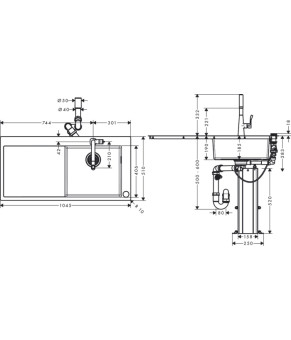 Кухонная комбинация Hansgrohe C71-F450-02 ST 43208800