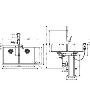 Кухонная комбинация Hansgrohe C71-F765-05 ST 43211800