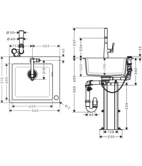 Кухонная комбинация Hansgrohe C51-F450-01 43212000