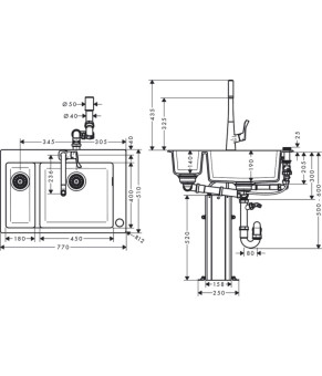Кухонная комбинация Hansgrohe C51-F635-04 43215000