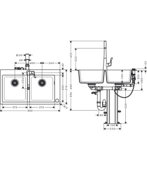 Кухонная комбинация Hansgrohe C51-F770-05 43216000