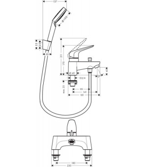 Смеситель Hansgrohe Novus 71044000