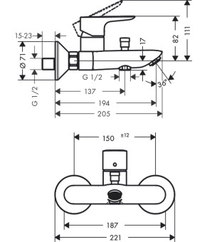 Смеситель Hansgrohe Talis E 71740140