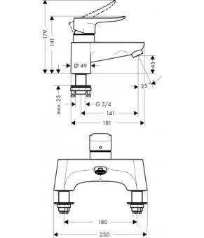 Смеситель Hansgrohe Metris 31423000