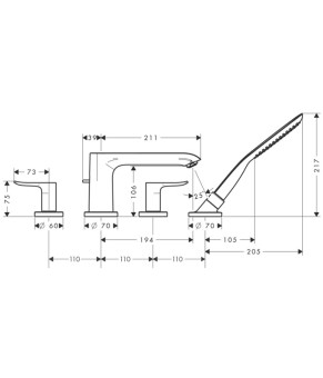 Смеситель Hansgrohe Metris 31442000